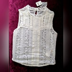 Free People Tea Party Lace Crop Tank NWT